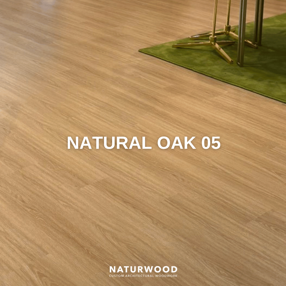 พื้น SPC คลิกล็อค พร้อมโฟม IXPE NATURWOOD หนา 5 มม. สี NATURAL OAK 05 (กล่อง 10 แผ่น ปูได้ 2.23 ตร.ม.)